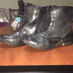 Rustic military boots